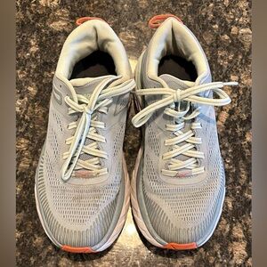 Hoka One One Bondi 7 light blue and Orange